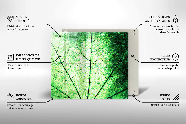 Protection plaque induction Feuille de veine décorative