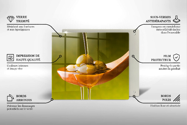 Protection plaque induction Huile d'olive et olives