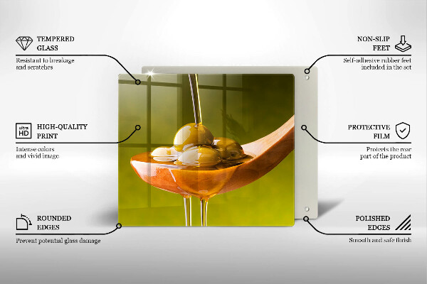 Protection plaque induction Huile d'olive et olives