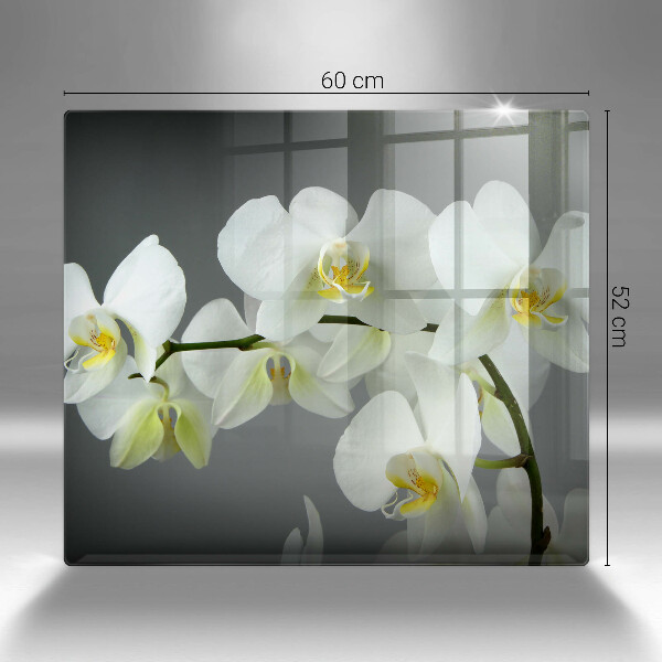 Protection plaque induction Fleurs d'orchidées blanches