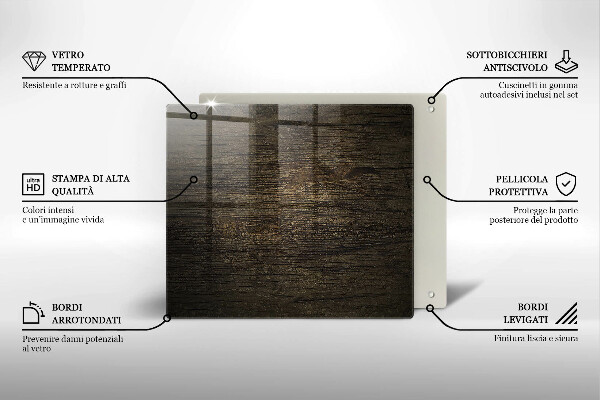 Protection plaque induction Texture d'écorce de bois