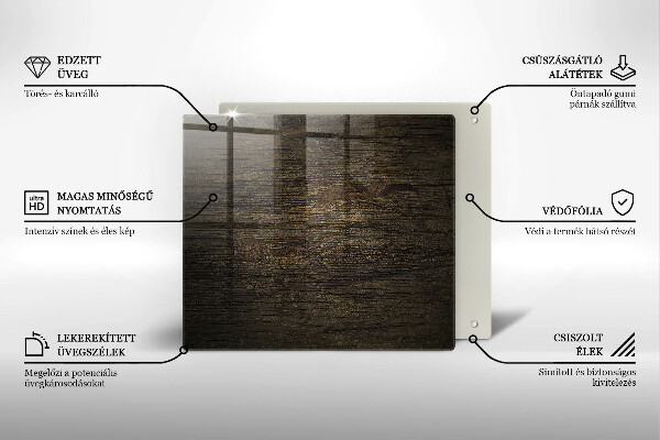 Protection plaque induction Texture d'écorce de bois