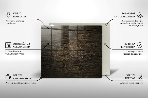 Protection plaque induction Texture d'écorce de bois