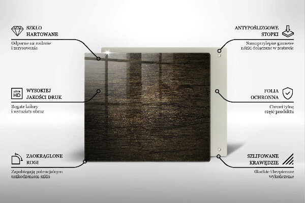 Protection plaque induction Texture d'écorce de bois