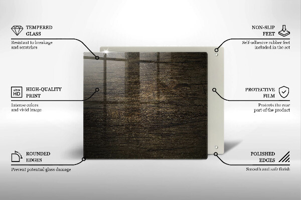 Protection plaque induction Texture d'écorce de bois