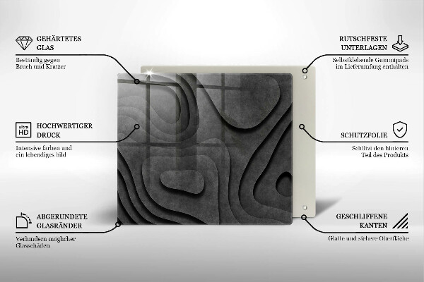 Protection plaque induction Formes de pierre 3D