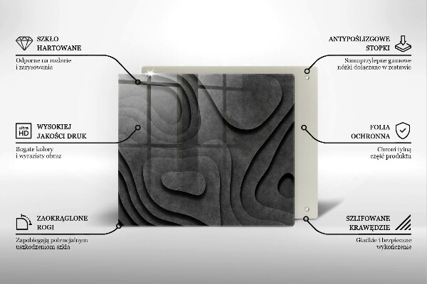 Protection plaque induction Formes de pierre 3D