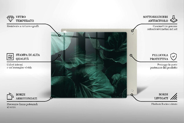 Protection plaque induction Feuilles sombres et sauvages