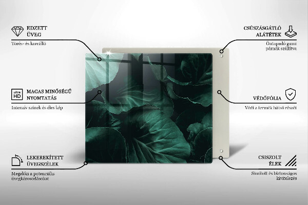 Protection plaque induction Feuilles sombres et sauvages