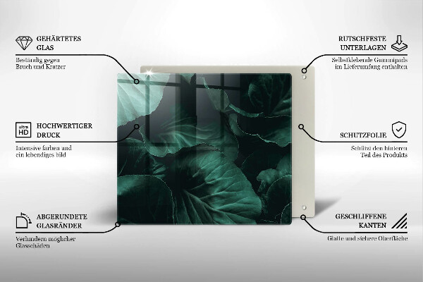 Protection plaque induction Feuilles sombres et sauvages