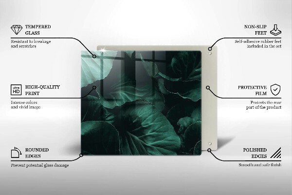 Protection plaque induction Feuilles sombres et sauvages