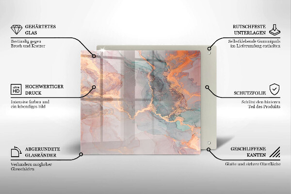 Protection plaque induction Marbre avec de l'or