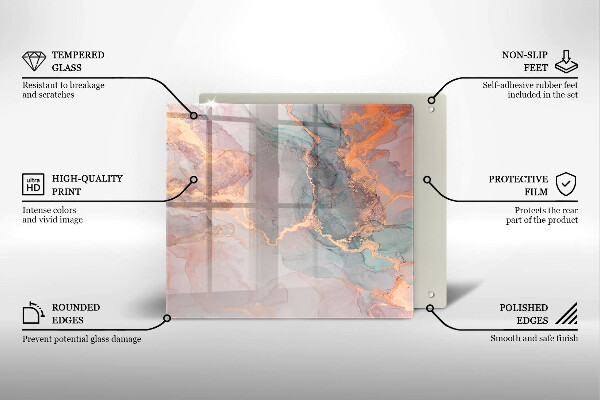 Protection plaque induction Marbre avec de l'or