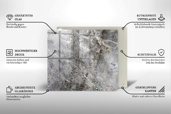 Protection plaque induction Texture de pierre