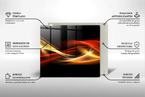 Protection plaque induction Fumée et lumière abstraites