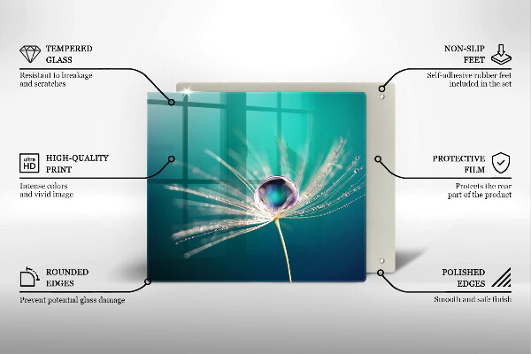 Protection plaque induction Rosée sur un pissenlit