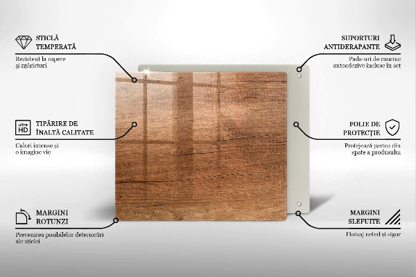 Protection plaque induction Texture du bois