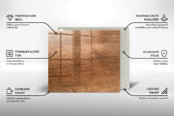 Protection plaque induction Texture du bois