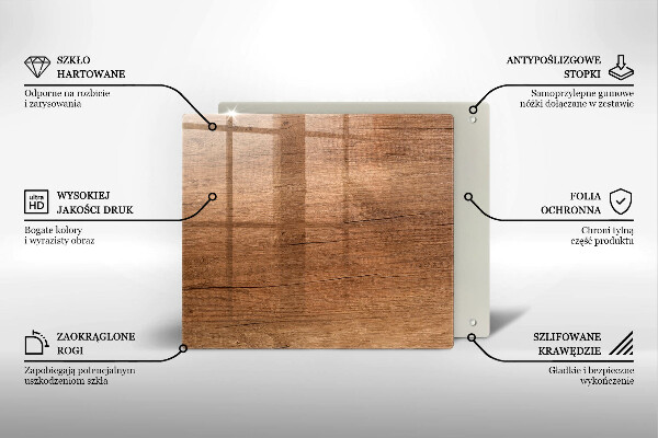 Protection plaque induction Texture du bois