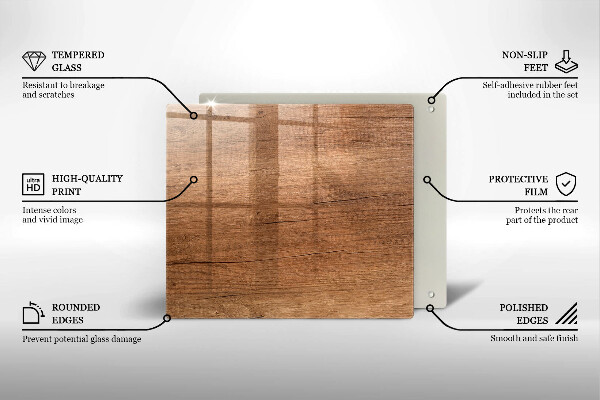 Protection plaque induction Texture du bois