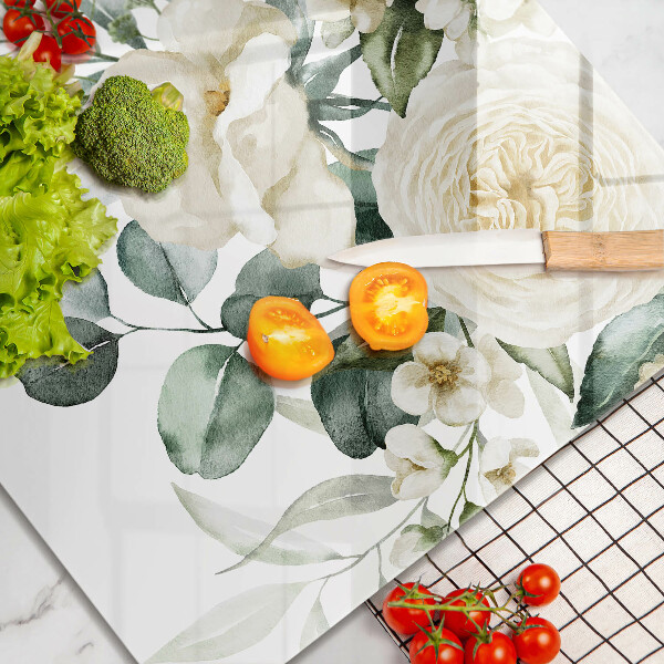 Protection plaque induction Fleurs aquarelles