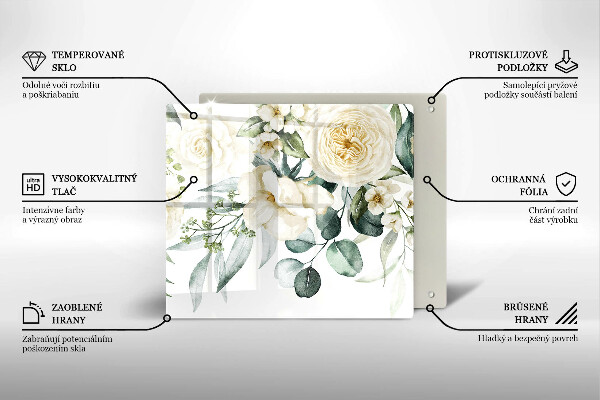 Protection plaque induction Fleurs aquarelles