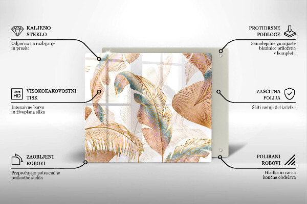 Protection plaque induction Plumes et feuilles de bohème