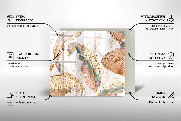 Protection plaque induction Plumes et feuilles de bohème