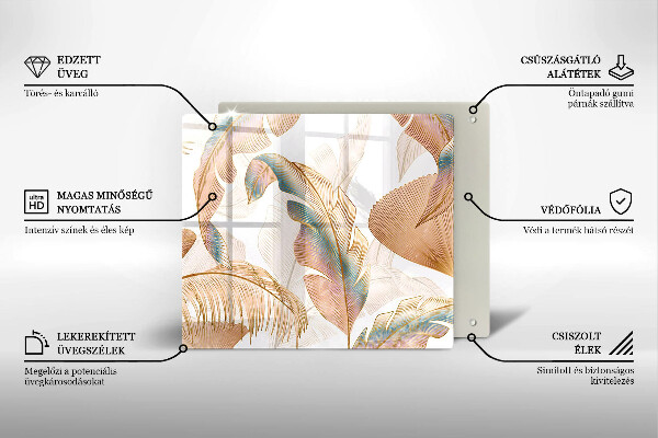 Protection plaque induction Plumes et feuilles de bohème