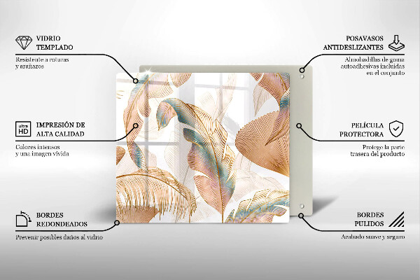 Protection plaque induction Plumes et feuilles de bohème