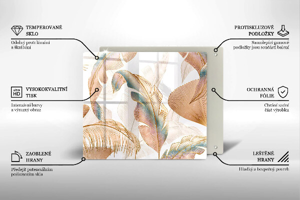 Protection plaque induction Plumes et feuilles de bohème