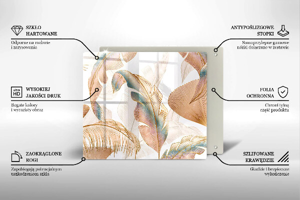 Protection plaque induction Plumes et feuilles de bohème