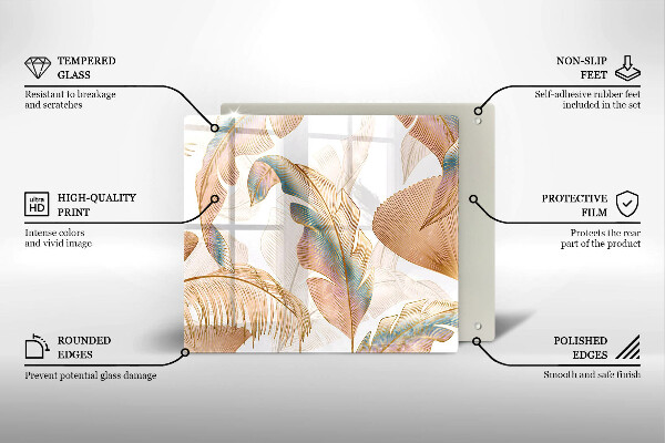 Protection plaque induction Plumes et feuilles de bohème