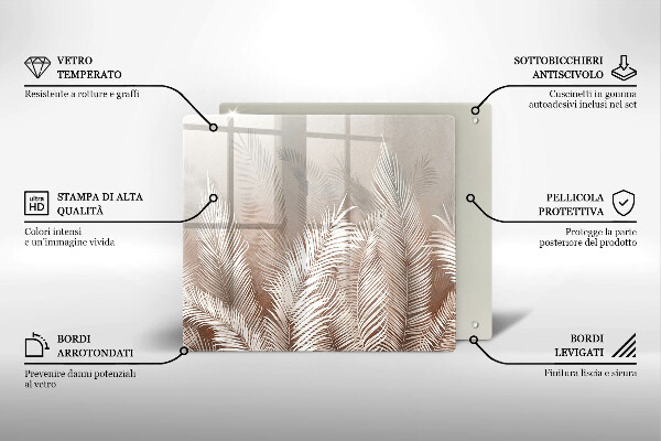 Protection plaque induction Feuilles de végétation bohème