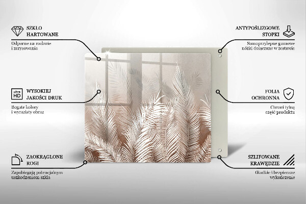 Protection plaque induction Feuilles de végétation bohème