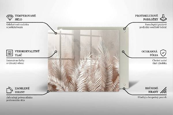 Protection plaque induction Feuilles de végétation bohème