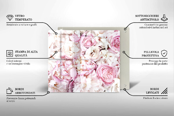 Protection plaque induction Bouquet de pivoines