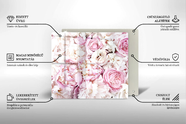 Protection plaque induction Bouquet de pivoines