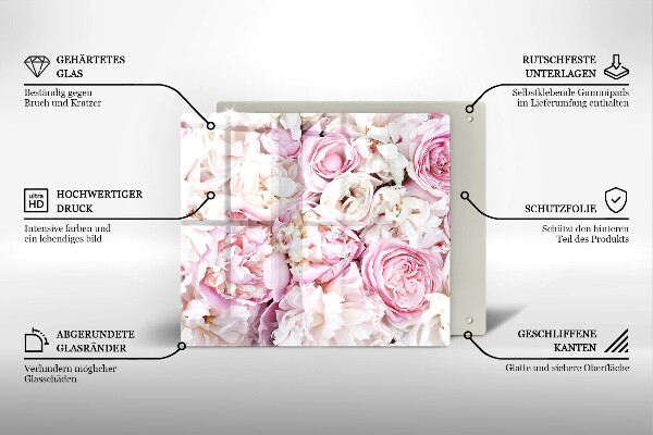 Protection plaque induction Bouquet de pivoines
