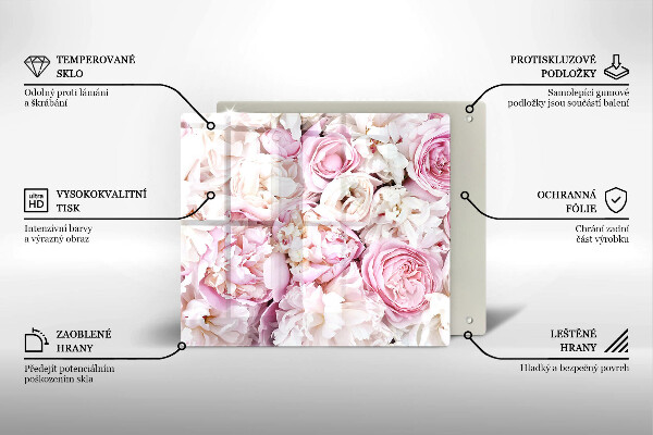 Protection plaque induction Bouquet de pivoines