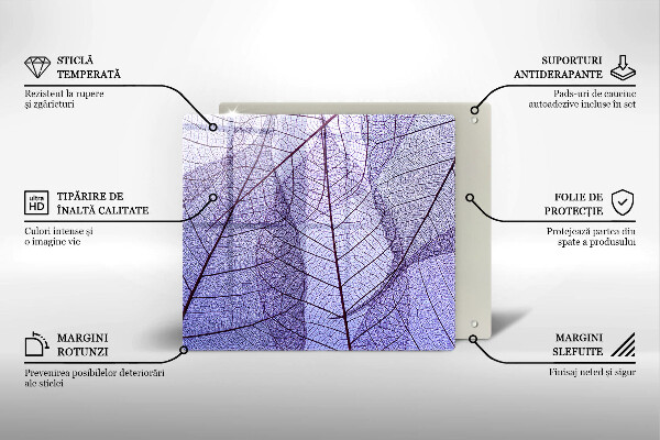 Protection plaque induction Feuilles veinées