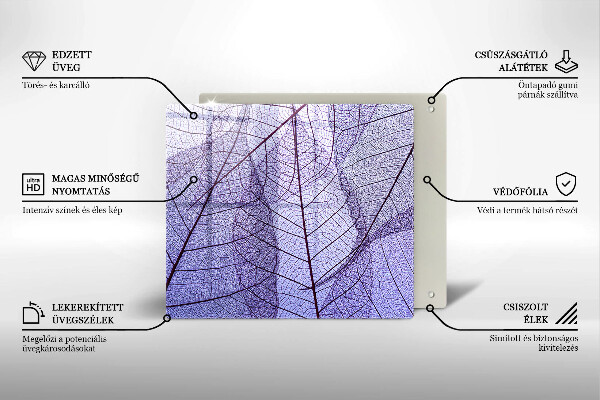 Protection plaque induction Feuilles veinées