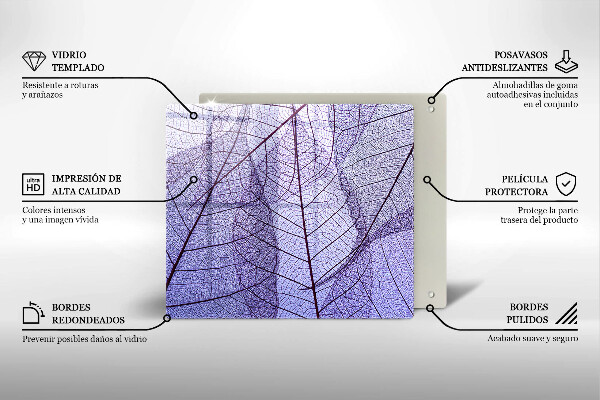 Protection plaque induction Feuilles veinées