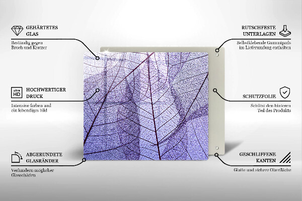 Protection plaque induction Feuilles veinées