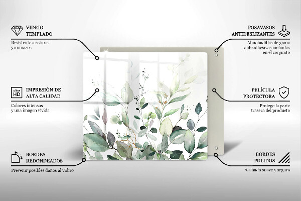 Protection plaque induction Plantes aquarelles