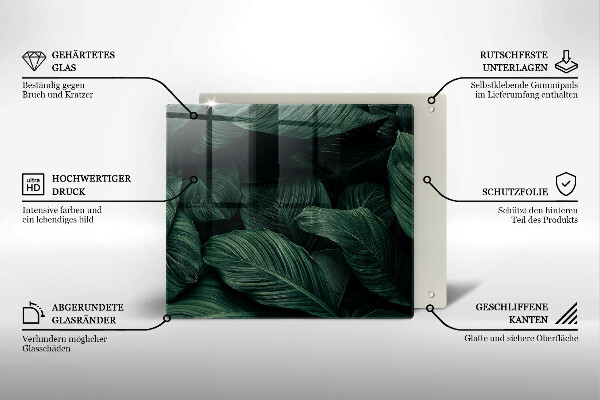 Protection plaque induction Feuilles sombres