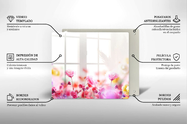 Protection plaque induction Prairie fleurie