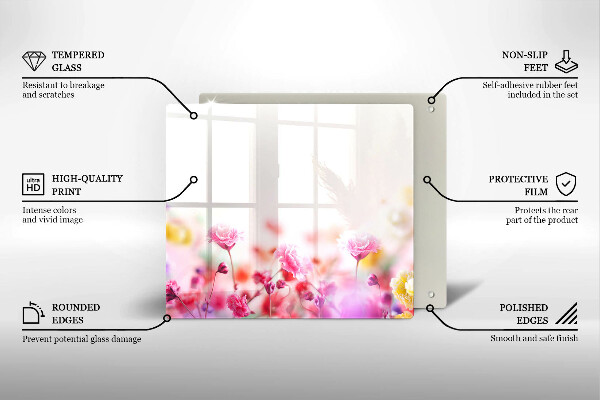 Protection plaque induction Prairie fleurie