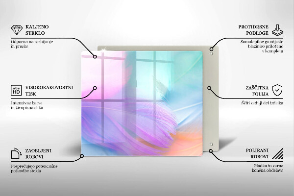 Protection plaque induction Plumes pastels