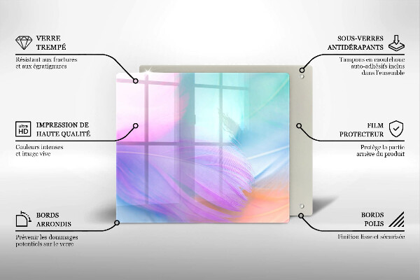 Protection plaque induction Plumes pastels
